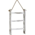 thumbnail image 4 of MyGift Mini Wood Wall Hanging Towel Rack, Whitewashed, 4 of 5