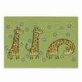 thumbnail image 1 of Animal Cutting Board, Hand Drawn Illustration of Giraffes on Background with Flowers, Decorative Tempered Glass Cutting and Serving Board, Small Size, Avocado Green Caramel, by Ambesonne, 1 of 1