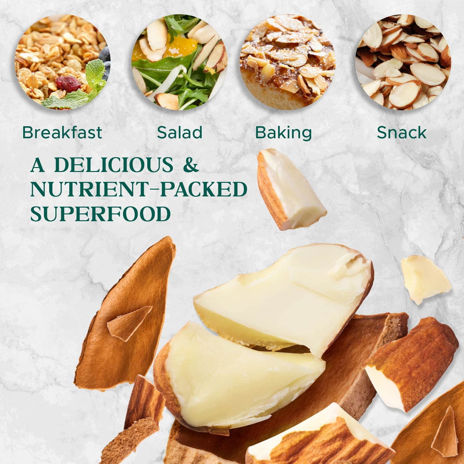 Premium Raw Unsalted Sliced BDF32 Almonds 32oz (2 lb) | Superior Gourmet Quality | Batch Tested Gluten & Peanut Free | Non-GMO | No PPO | Unblanched for Maximum Nutrition & Flavor