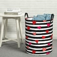 thumbnail image 6 of Zufioo Hearts And Lines1 Print Round Dirty Clothes Basket, Waterproof Standing Dirty Clothes Bag, Suitable for Home, Bathroom, Car Trunk-Small, 6 of 6