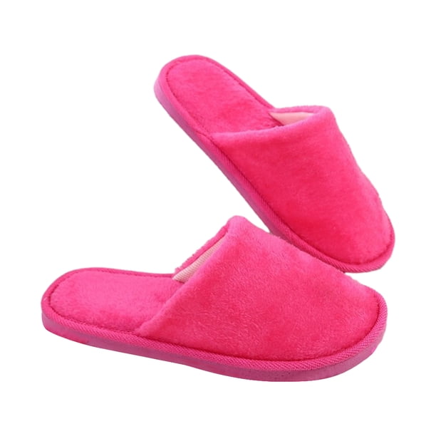 Qarigey Zapatillas de casa Calzado cálido Suministros de invierno Multicolor Suavidad de larga duración Cierre de piel Suavidad multiusos Accesorios de calzado Rosa roja 38-39