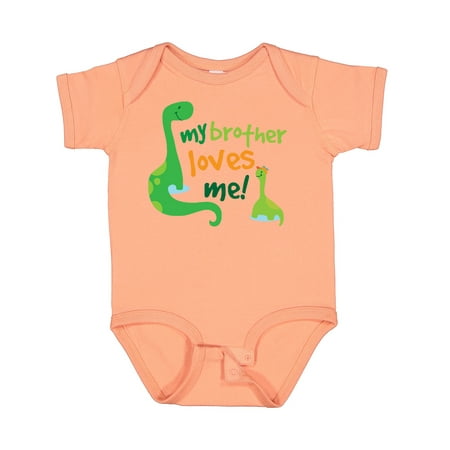 

Inktastic My Brother Loves Me Dinosaur Gift Baby Boy Bodysuit