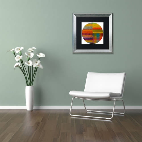 Trademark Fine Art "Round 4.0" Canvas Art by Michelle Calkins, Black Matte, Silver Frame