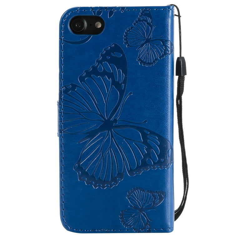iPhone 7/ Wallet case, Allytech Pretty Retro Embossed Butterfly