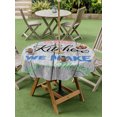thumbnail image 5 of Outdoor Tablecloth with Umbrella Hole Zipper Colorful Spoon Knife Kitchen Round Tablecloth 54" Waterproof Outside Table Cloth Rustic Grey Wooden Patio Table Cover Tablecloths for Picnic Party, 5 of 8