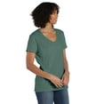 thumbnail image 4 of Hanes V-Neck T-Shirt Women's Garment Dyed Short Sleeve Tee Ringspun Cotton, 4 of 7