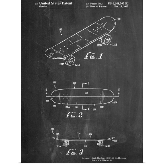 Great BIG Canvas | Rolled Cole Borders Poster Print entitled Skateboard