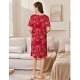 thumbnail image 5 of EKOUAER Women Zip Up Robe Short Bathrobe Lightweight House Coats Floral Print House Dress with Pockets Nightgown, 5 of 6