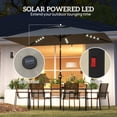 thumbnail image 3 of Light Grey Rectangular Patio Umbrella w/ 22 LED Solar Lights & Tilt - 9.7' x 6.2' Outdoor Shade for Patios, Decks & Gardens, 3 of 7