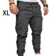 thumbnail image 3 of Yuarrent Pantalones para hombre Casual Elástico Cadena Moda Pantalones largos Joggers Uniforme atlético Gris SG, 3 of 6