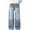 #0007-Light Blue, variant on Kids Bow Embroidery Casual Jeans Big Girls Elastic Waist Loose Long Pants With Pockets Comfortable Daily Denim Trousers For 5-15 Years Old