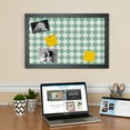 thumbnail image 3 of PinPix ArtToFrames 10x22 Custom Cork Bulletin Board Green - White Diamond   Poster Board Has a Fabric Style Canvas Finish, Framed in Satin Black (PinPix-330), 3 of 6