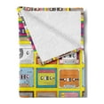 thumbnail image 2 of 70s Party Soft Flannel Fleece Throw Blanket, Music Tape Design Pattern Audio Cassette Oldschool Cool Record Analogue, Cozy Plush for Indoor and Outdoor Use, 50" x 70", Multicolor, by Ambesonne, 2 of 5