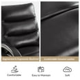 thumbnail image 4 of Manual Genuine Leather Recliner Chairs 360-Degree Swivel Rocking Metal Base Set of 2 for Living Room Black, 4 of 9
