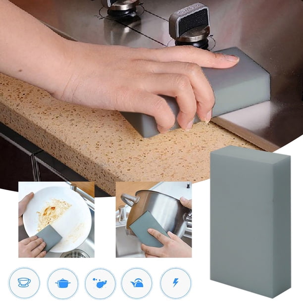 melotizhi Wipe Car Wash Sponge Wipe Decontamination Friction Cleaning Sponge Wipe, Gray