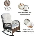 thumbnail image 4 of Outdoor Wicker Rocking Chair With Thick Cushion And Wide Seat Comfortable Patio Rattan Rocker For Garden Relaxation, 4 of 7