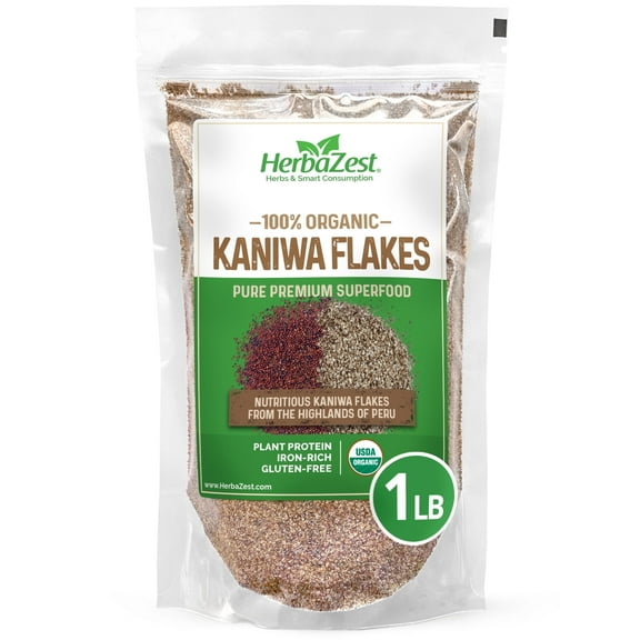 HerbaZest Kaniwa Flakes | 1 lb | USDA Certified Organic | Vegan & Gluten Free | Nutty, Protein-Rich Addition to Everyday Meals | Superfoods