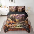 thumbnail image 2 of Castle Fairy Jungle Animal Bear Bedding Comforter Set 7 Pieces for Boys Girls,Moutain Jungle Full Bedding Set Lightweight,Abstract Vintage Retro Fitted Sheet Flat Sheet,Luxury Bedroom Decor, 2 of 8