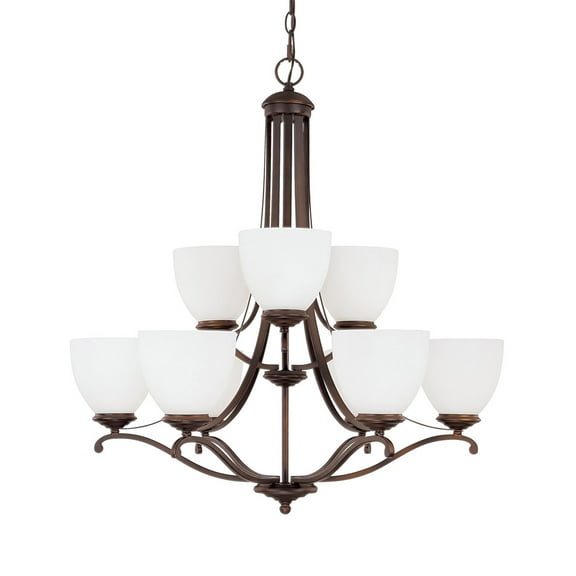 Capital Lighting Chapman Burnished Bronze 9 Light Chandelier