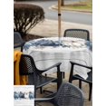 thumbnail image 4 of Outdoor Tablecloth with Umbrella Hole and Zipper, Blue Grey Fall Square Table Cloth 60x60 Inch Waterproof Tablecloth, Vintage Thanksgiving Botanical Picnic Table Cover for Patio Camping, 4 of 7
