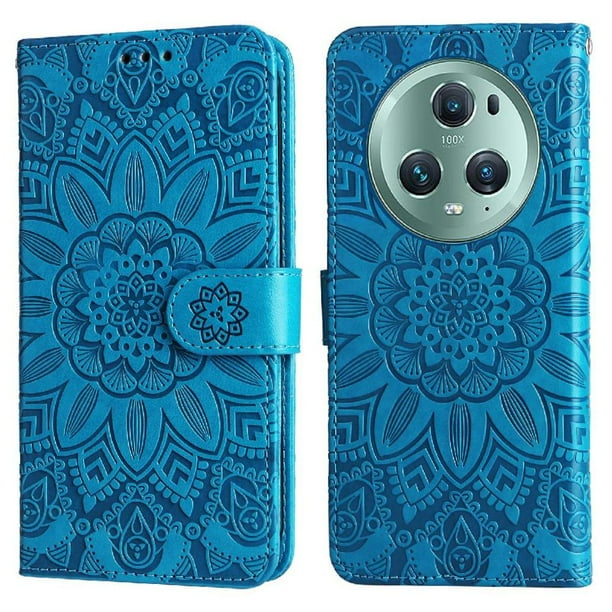 Funda tipo cartera GANGXUN para Honor Magic 5 Pro , diseño girasol, cuero PU, soporte, cierre magnético, tarjetero