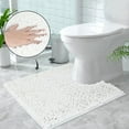 thumbnail image 4 of Tripumer Chenille U-Shaped Mat Toilet Counter Rug 20 x 20 inch Bathroom Rug Bathroom Mat Extra Soft Bathroom Rugs Bathroom Water Absorbent Machine Washable White, 4 of 8