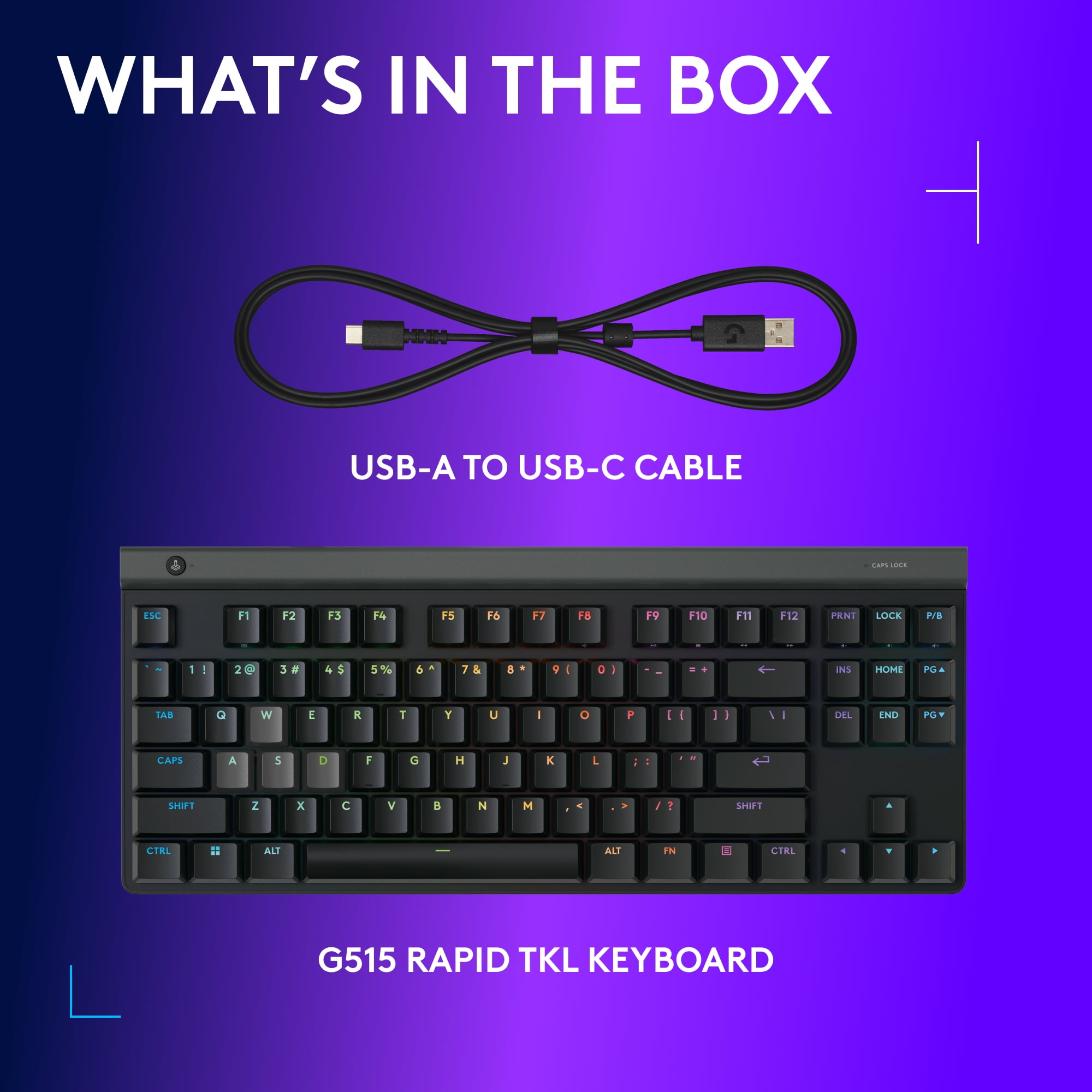 Logitech G515 RAPID TKL Low-Profile Wired Gaming Keyboard, Fully