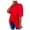 Red, variant on Womens Summer Tops,Women's Wrap V Neck Ruched Short Sleeve Split Hem Blouse Shirt Tunic Top,
