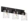 thumbnail image 3 of Aiwen 3 Light Wall Lamp Matte Black Wall Sconce Farmhouse Porch Sconce Lighting with Clear Glass Shade, 3 of 10
