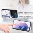 thumbnail image 4 of Nalacover Case for Samsung Galaxy S21 Plus Wallet Case with Card Slots Zipper Pocket, Floral Pattern PU Leather Flip Kickstand Cover for Women Girls, RFID Blocking Shockproof Case, Blue, 4 of 9