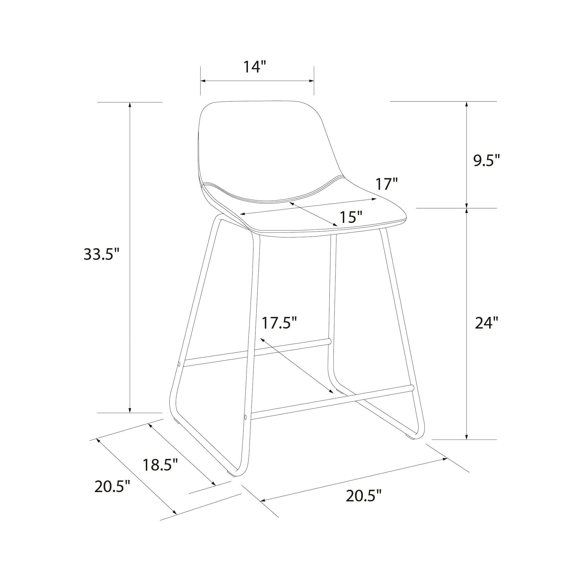 Better Homes & Gardens Farley Scoop Counter Height Stool, Olive Green Linen