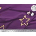 thumbnail image 3 of Soimoi Purple Cotton Voile Fabric Yellow Star Print Fabric by Yard 56 Inch Wide, 3 of 3