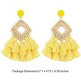 thumbnail image 5 of Pendientes de ratán bohemio clásico Geométrico Hecho a mano Hoop Hoop Moda Atractiva Oreja Colgantes para Mujeres Niñas Amarillo 2 Paquetes Inevent AP008668-05B, 5 of 5