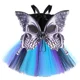 thumbnail image 4 of Disfraz de mariposa y esqueleto de Halloween para niños, disfraz de fiesta de carnaval con alas de calavera negra, conjunto de vestido de tutú de hada elfa oscura para niñas, 4 of 5