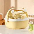 thumbnail image 2 of Soluxeo Baby Bottle Drying Rack with Cover, Dustproof Portable Baby Bottle Storage Organizer with Removable Drain Tray, Yellow, 2 of 8