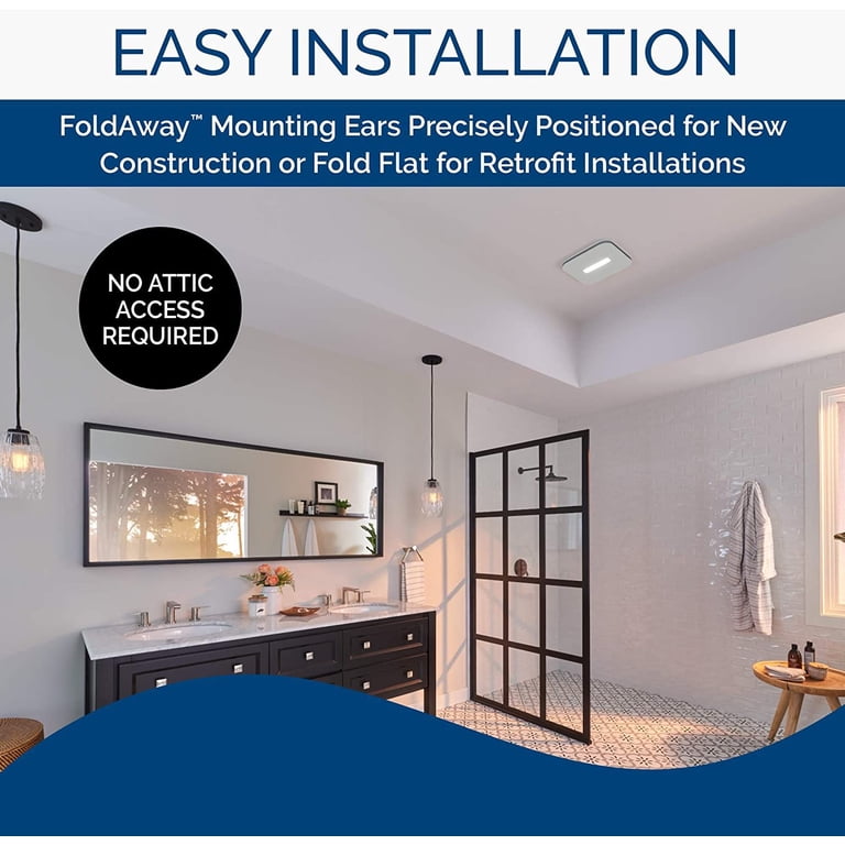 BROAN NuTone AE80LK Flex Bathroom Exhaust Ventilation LED Light, Energy  Star Certified, 80 CFM, 0.7 Sones Bath Fan, White - Walmart.com