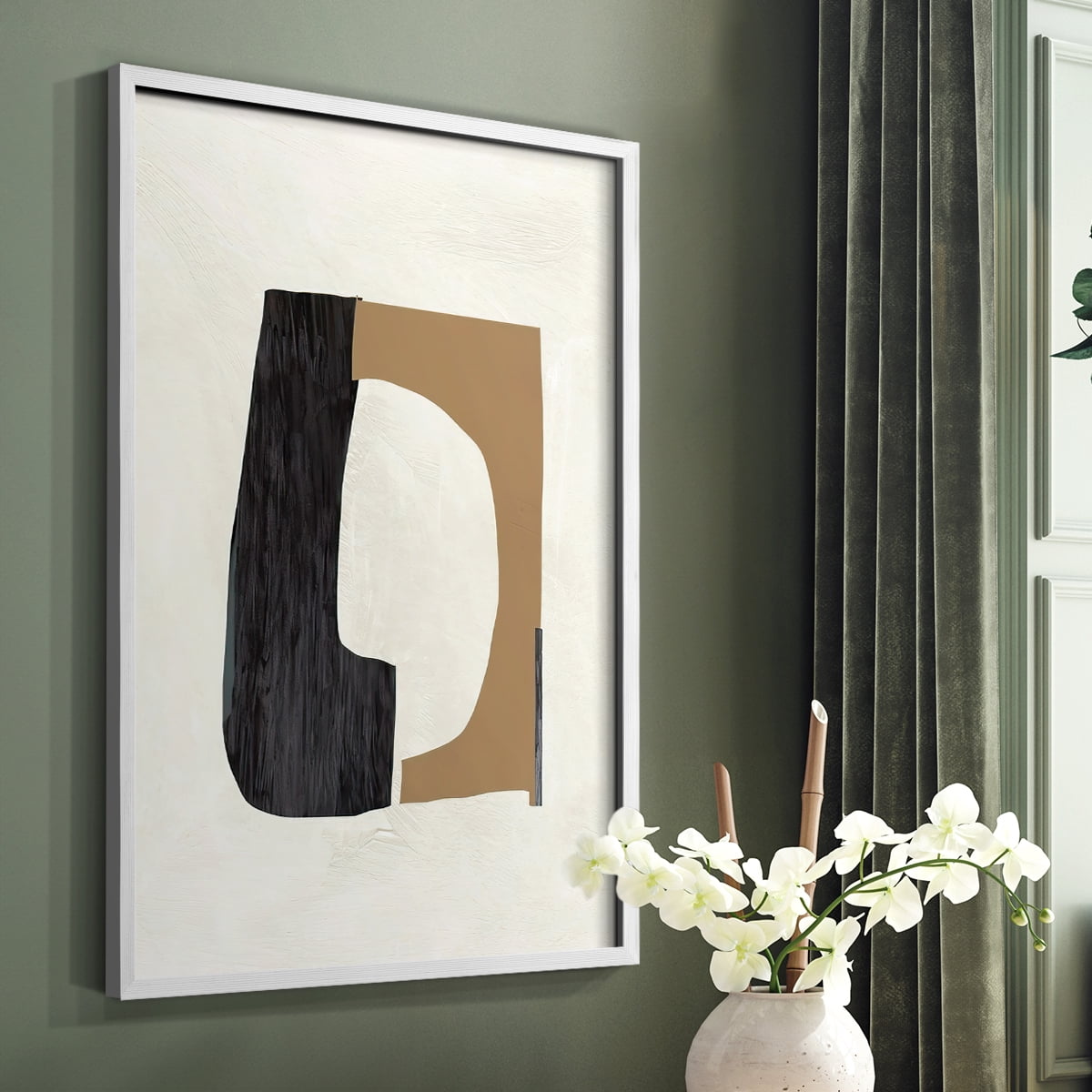 Cardboard Cutouts II Framed Print in White Solid Wood Framed Print No Nail Hanging