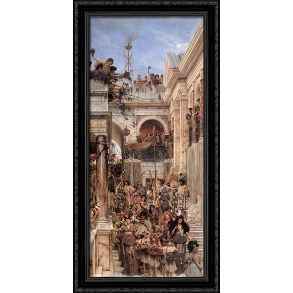 Spring 20x40 Large Black Ornate Wood Framed Canvas Art by Sir Lawrence Alma Tadema