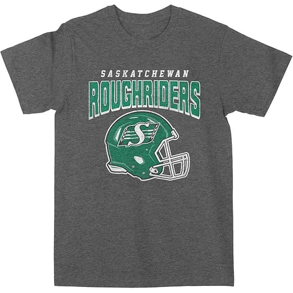 CFL Saskatchewan Roughriders Helmet Dark-Heather 2X-Large T-Shirt