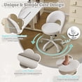thumbnail image 5 of UBesGoo Comfy Office Chair with Wheels, Cute Rolling Vanity Makeup Chair, Adjustable Linen Fabric Task Chair for Makeup Room, Light Gray, 5 of 9