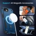 thumbnail image 4 of Dteck Magnetic for iPhone 16e Case with Screen Protector, Compatible with MagSafe, Heavy Duty Shockproof Rugged with Invisible Kickstand Protective Phone Cover for Apple iPhone 16e 6.1",Blue, 4 of 8
