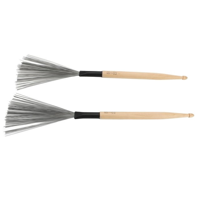 2PCS Dual Purpose Drum Brush Maple Drum Stick - Compact and Portable for Jazz Drum Set, Beginner Practice