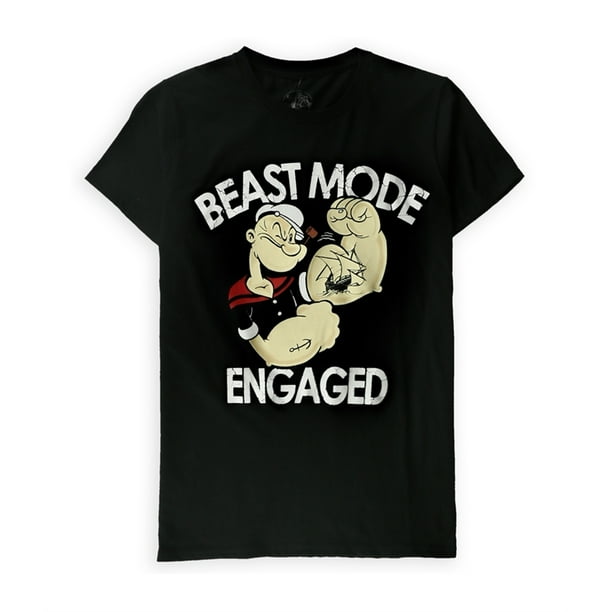 Camiseta gráfica Popeye Beastmode para hombre Negra Mediana