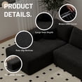 thumbnail image 6 of Aukfa 106" Cloud Sectional Sofa Boneless Couch Modular Sofa Bed for Living Room, 2Pillows, Left Chiase, Corduroy, Black, 6 of 9
