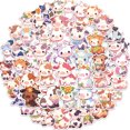 thumbnail image 2 of 150 pegatinas de vaca kawaii, pegatinas de vaca arcoíris de dibujos animados, calcomanías estéticas de vinilo, pegatinas impermeables para botellas de agua, portátiles, equipaje, casco, patineta, sno, 2 of 5