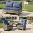 thumbnail image 6 of Ovios 11 Pieces Patio Furniture Set All-Weather Wicker Outdoor Sectional with 54" Fire Pit, Swivel Chairs & Solar Table, 6 of 10