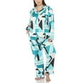 thumbnail image 2 of White Mark Fashion's Plus Size Printed Satin Pajama Set, 2 of 6