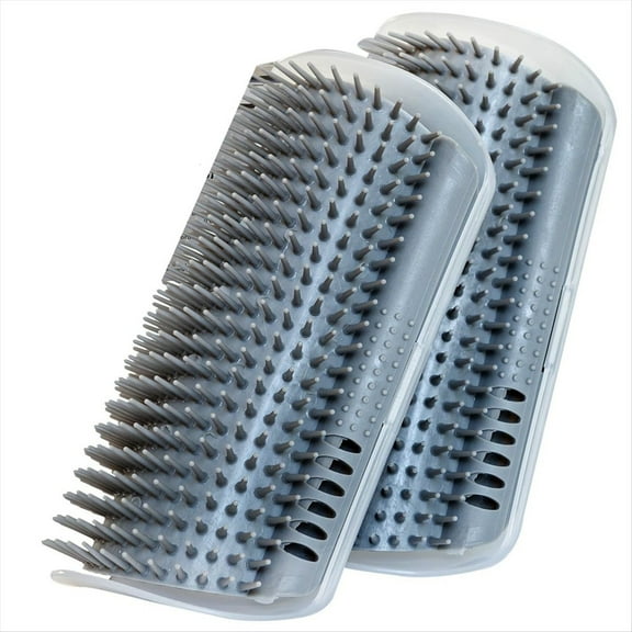 Extended (6.1Inch) 2 Pack Cat Self Groomer for Indoor Cats Face Scratchers Wall Corner Grooming Brush