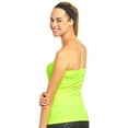 thumbnail image 2 of Women's Seamless Solid Plain Colors Strapless Ribbed Tube Top (N. Yellow), 2 of 2