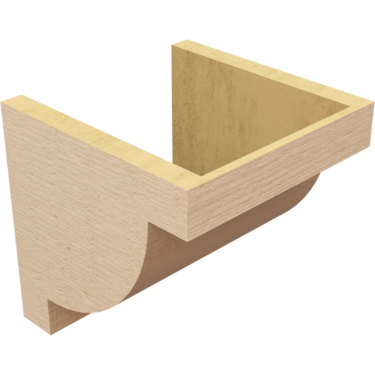 10"W x 10"D x 10"H Wide Alpine Rough Cedar Woodgrain TimberThane Corbel, Primed Tan